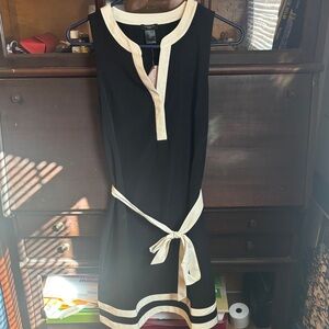 Ann Taylor Black and Cream Mini Dress